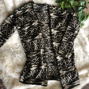 Fair isle olive cream pattern cardigan